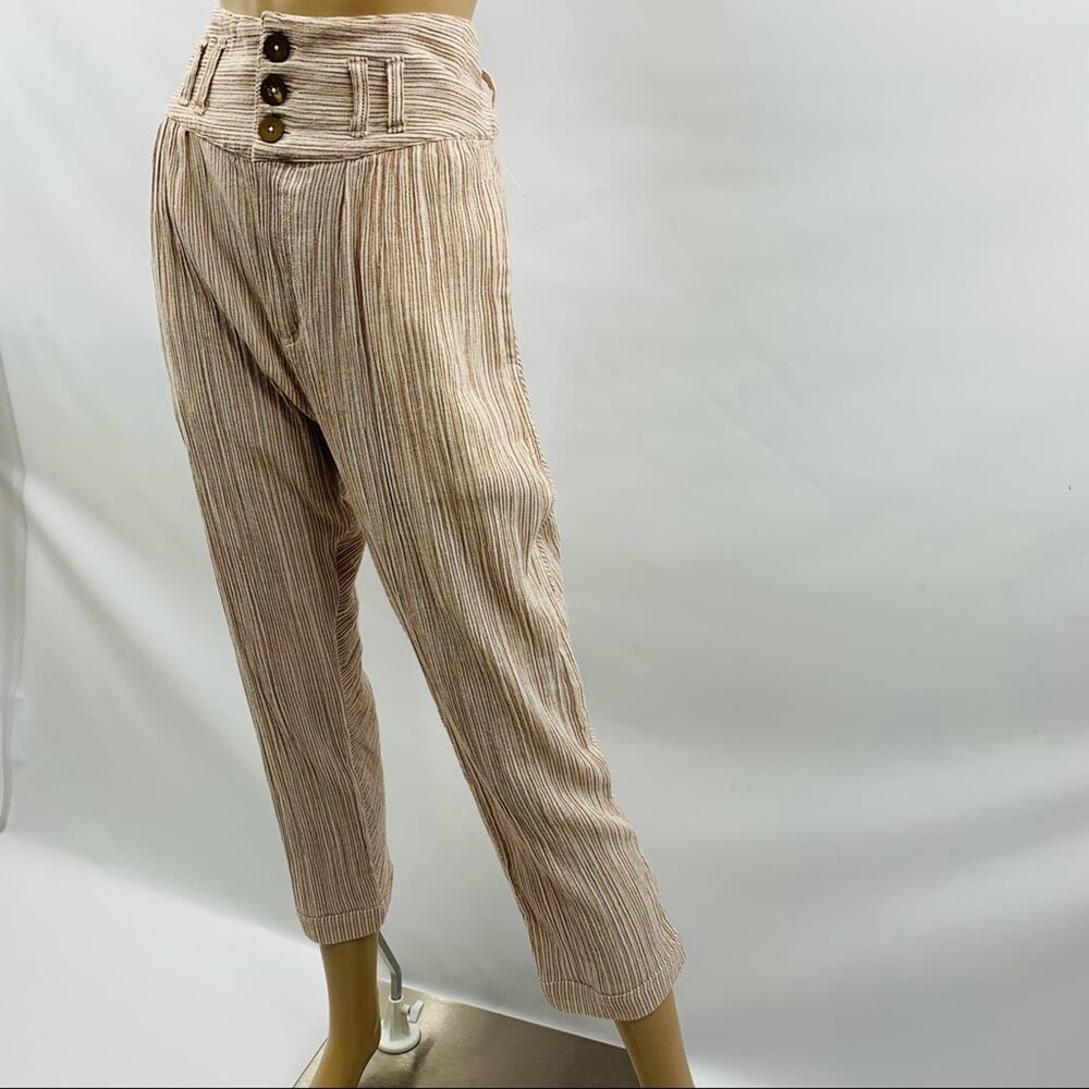 Free People High Waisted Striped Cotton Crop - Picture 7 of 10
